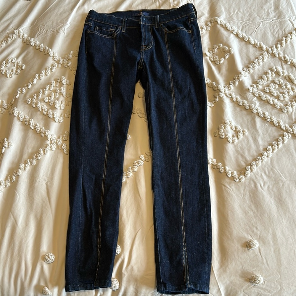 **sold** 7 For All Mankind Dark Wash Skinny Jeans